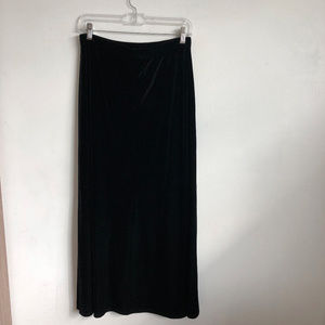 Susan Graver Black Velvet Maxi A-Line Skirt M